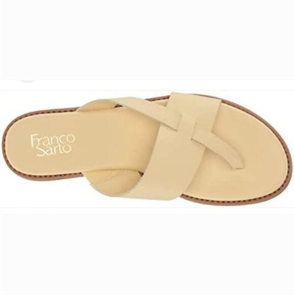 Franco Sarto Jenice Genuine Leather Sandals Size 9.5 in Cream - Picture 1 of 11